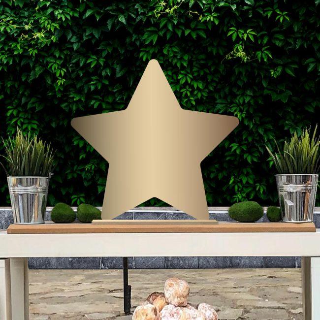 Plexiglass star shape, gold mirror