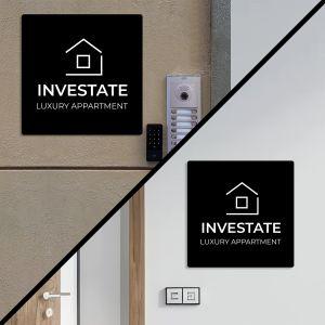 Entrance Sign, black, plexiglass white or color print, square 2