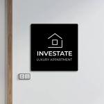 Entrance Sign, black, plexiglass white or color print, square