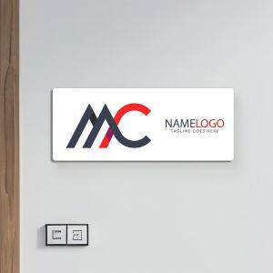 Plexiglass Sign, printed text or logo, wide 2