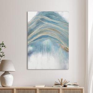 Canvas print Turquoise vs gold lines