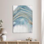 Canvas print Turquoise vs gold lines