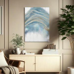 Canvas print Turquoise vs gold lines Framed canvas View 1 2