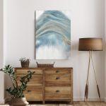 Canvas print Turquoise vs gold lines