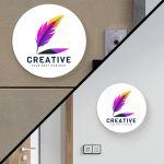 Entrance Sign, plexiglass color print, round