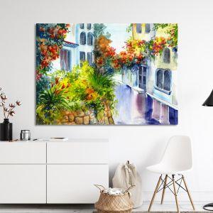 Canvas print, Flowers near the house