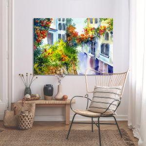 Canvas print, Flowers near the house 2