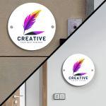 Πινακίδα εισόδου, έγχρωμη εκτύπωση κυκλική 