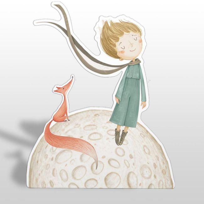 Wooden figure printed Little Prince, Fox, artistic