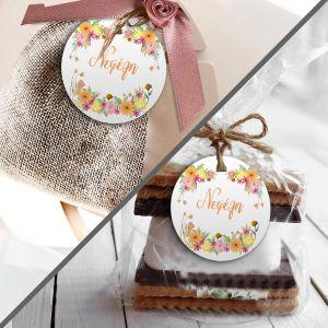 Labels thank you, Spring flowers