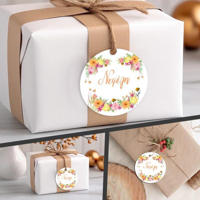 Labels thank you, Spring flowers