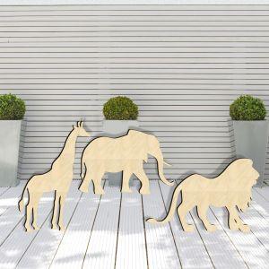 Natural Wood figures, Savannah animals set 1