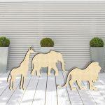 Natural Wood figures, Savannah animals set 1