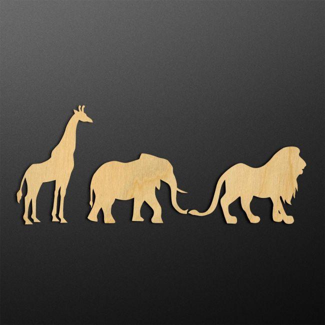 Natural Wood figures, Savannah animals set 1