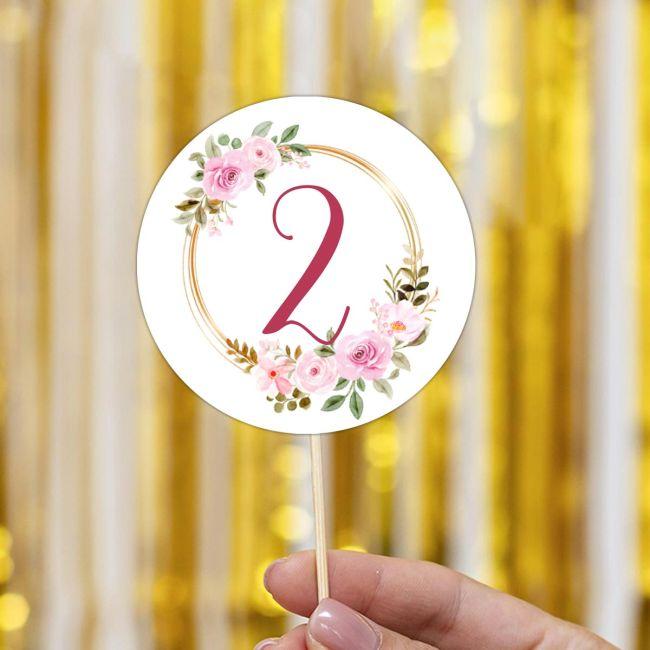 Event table numbers, Flowers golden circles