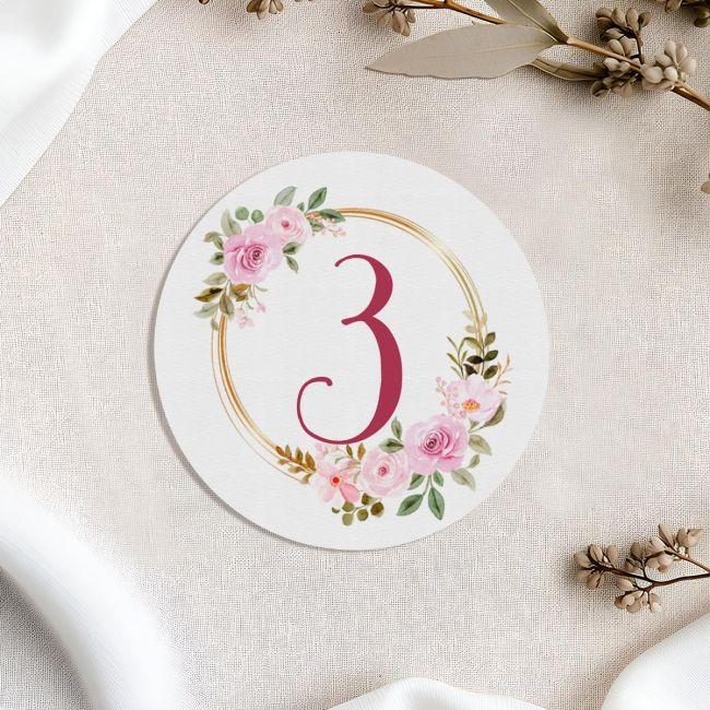 Event table numbers, Flowers golden circles