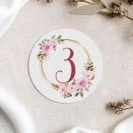 Event table numbers, Flowers golden circles