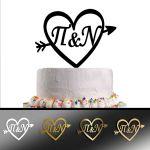 Cake topper Initials in Heart with arrow