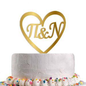 Cake topper Initials in Heart 2