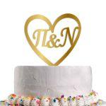 Cake topper Initials in Heart