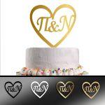 Cake topper Initials in Heart