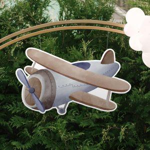 Wooden figure printed, watercolor Airplane