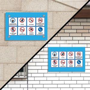 Plexiglass acrylic sign, pool rules 1 2