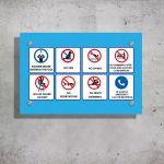 Plexiglass acrylic sign, pool rules 1