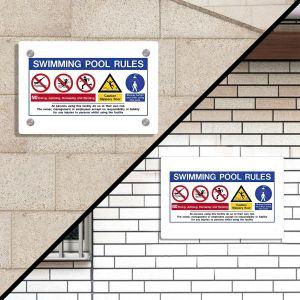 Plexiglass acrylic sign, pool rules 2 2