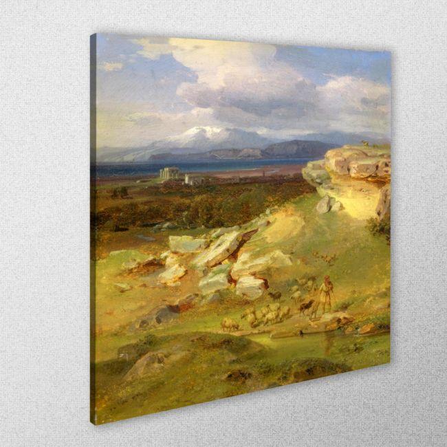 Canvas print Landscape near Corinth, Carl Rottmann