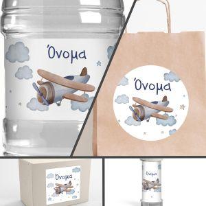 Sticker label, Biplane vintage