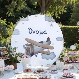 Wooden printed sign, Biplane vintage 2