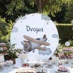 Wooden printed sign, Biplane vintage