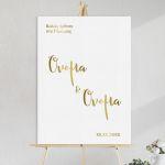 Canvas print Wedding welcome, minimal 3 gold