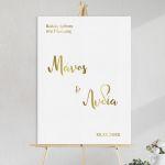 Canvas print Wedding welcome, minimal 3 gold