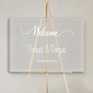Plexiglass sign Wedding Welcome transparent horizontal