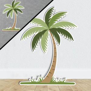 Wooden figure printed Palm tree