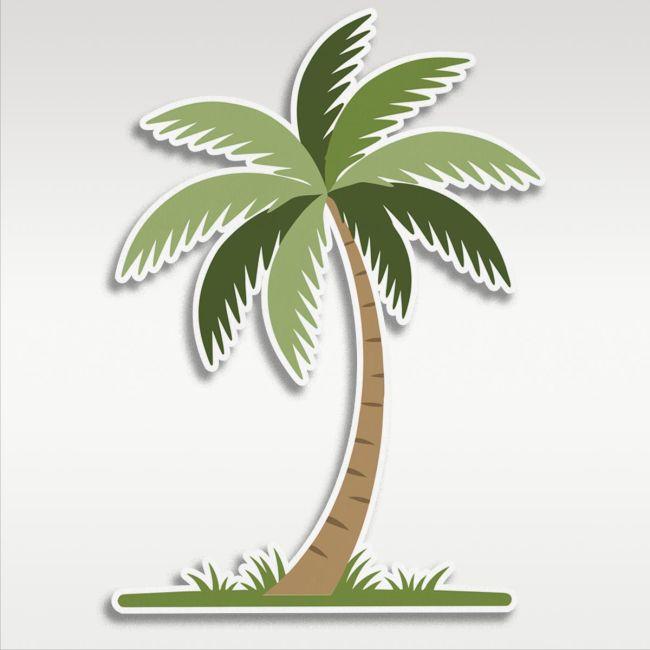 Wooden figure printed Palm tree