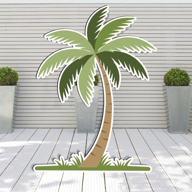 Wooden figure printed Palm tree