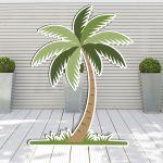 Wooden figure printed Palm tree