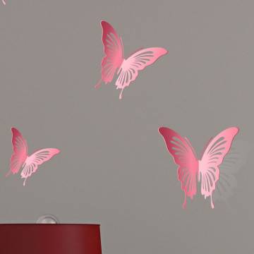 Αυτοκόλλητο τοίχου Πεταλούδες ροζ, σετ