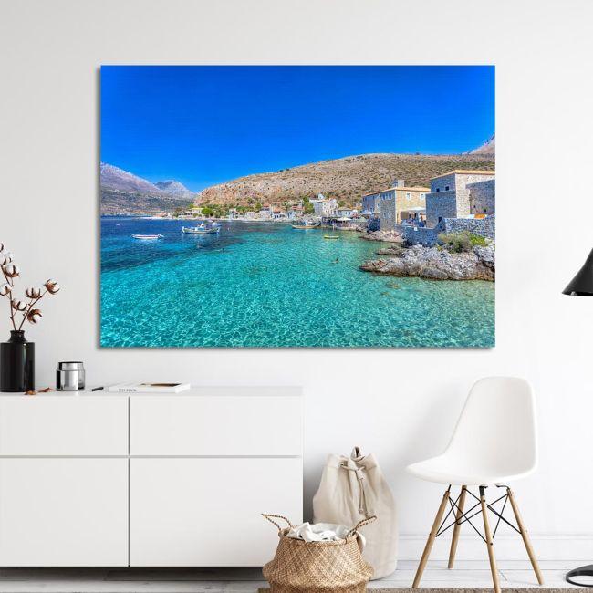 Canvas print Harbor in Mani