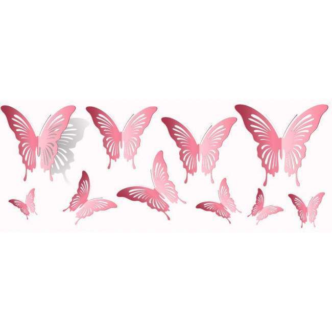 Wall stickers Butterflies pink, set