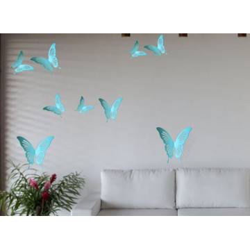 Wall stickers Butterflies light blue , set