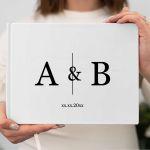 Wedding wishes book, Minimal initials 3