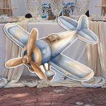 Wooden figure printed, watercolor Airplane 2