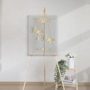 Sticky gold letters white stroke forwedding welcome mirror 2