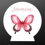 Wooden printed sign, Butterfly pink art 2