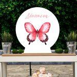 Wooden printed sign, Butterfly pink art 2