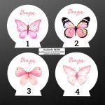 Wooden printed sign, Butterfly pink art 2